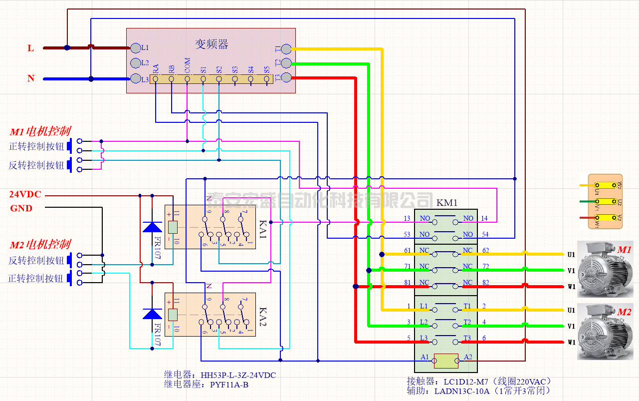 簡單的改動，實現(xiàn)一個變頻器分別獨立拖動兩個電機(jī)，老板高不高興
