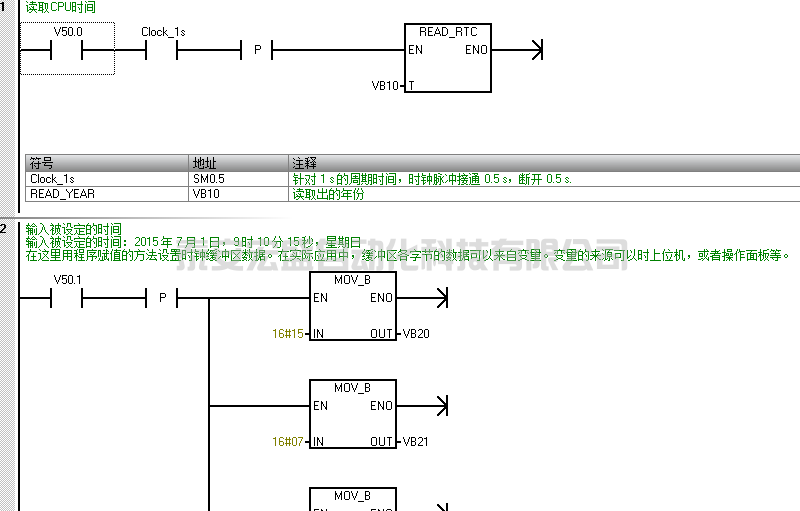S7-200 SMART 實(shí)時(shí)時(shí)鐘例程